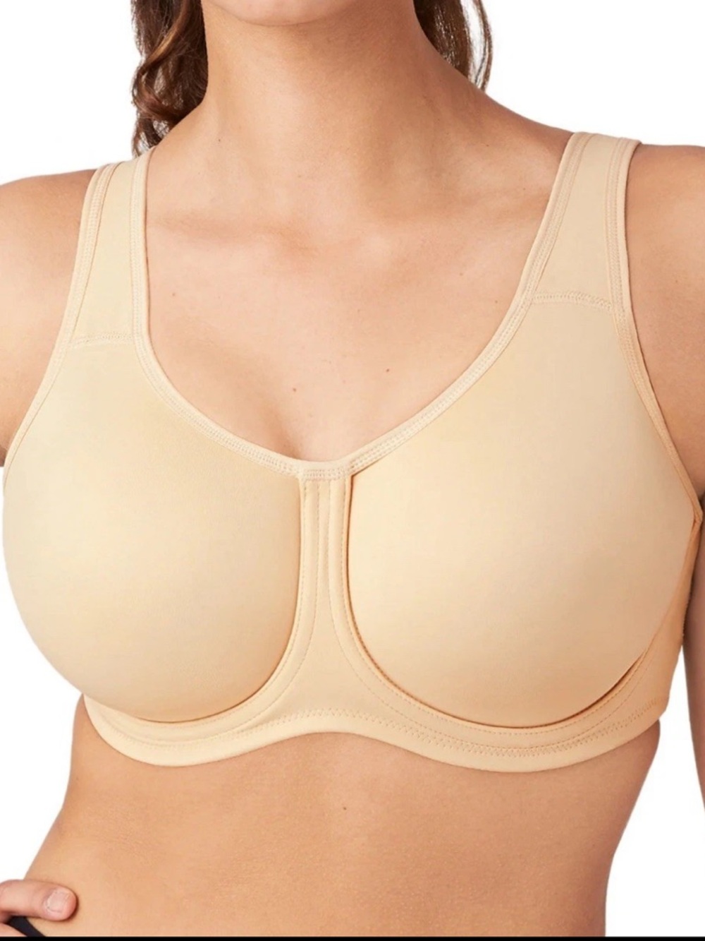 WACOAL 855170 Beige Nude Simone Maximum Support UW Sports Bra sz 34D